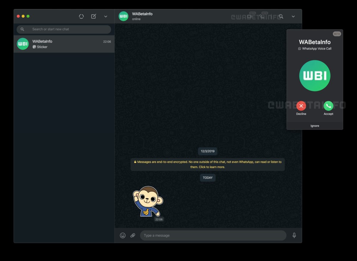 WhatsApp Web video calling